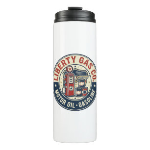 Liberty Gas Co Patriotic Patriotic Gas Station Mot Thermal Tumbler