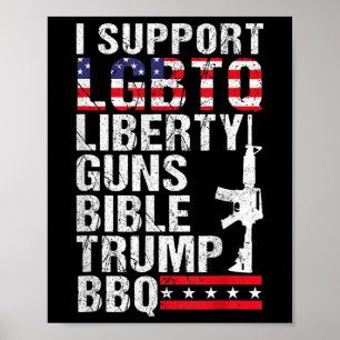 Liberty Guns Bible Trump Bbq  Poster