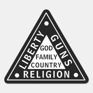 Liberty Guns Religion Triangle Stickers