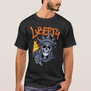 Liberty Holding Flaming streetwear  T-Shirt