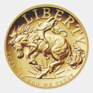 Liberty Horse Coin Classic Round Sticker