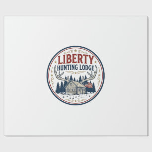 Liberty Hunting Lodge Patriotic Patriotic Hunting  Wrapping Paper