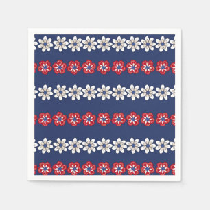 Liberty in Bloom: A Patriotic Floral Pattern Napkin