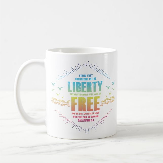 Liberty in Christ Galatians 5 Mug (Left)