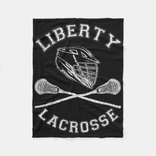 Liberty Lacrosse Vintage Distressed Retro Lax Fleece Blanket