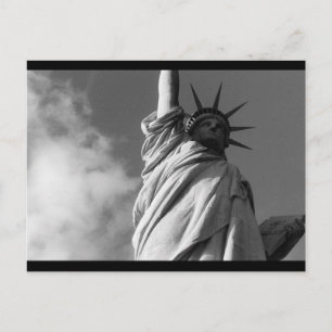 liberty lady black & white postcard