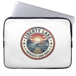 Liberty Lake Patriotic Patriotic Lake Life Vintage Laptop Sleeve