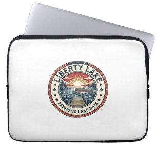 Liberty Lake Patriotic Patriotic Lake Life Vintage Laptop Sleeve