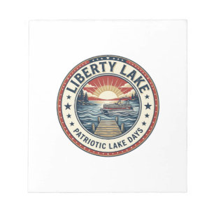 Liberty Lake Patriotic Patriotic Lake Life Vintage Notepad