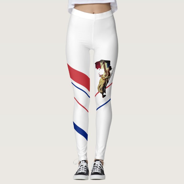 Liberty Leading the People Delacroix revolutionary Leggings (Front)