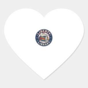Liberty Library Patriotic Patriotic Library Readin Heart Sticker