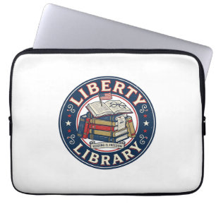Liberty Library Patriotic Patriotic Library Readin Laptop Sleeve