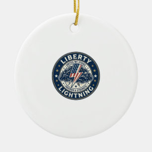 Liberty Lightning Patriotic Patriotic Storm Lightn Ceramic Tree Decoration