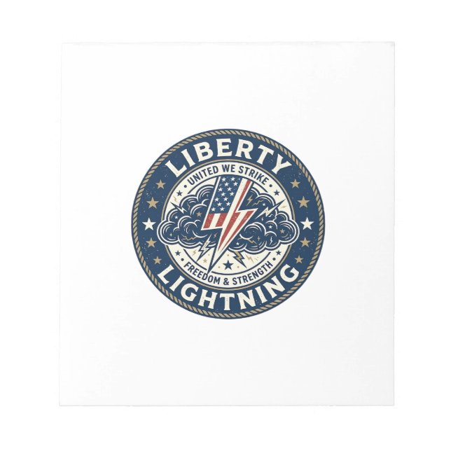 Liberty Lightning Patriotic Patriotic Storm Lightn Notepad (Front)
