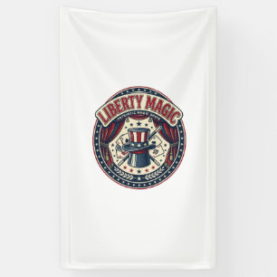 Liberty Magic Patriotic Patriotic Magic Show Vinta Banner