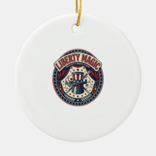 Liberty Magic Patriotic Patriotic Magic Show Vinta Ceramic Tree Decoration