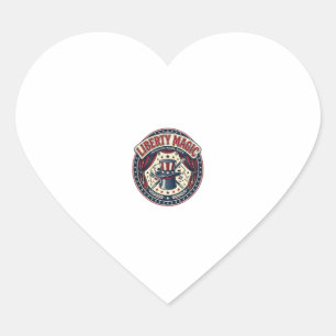 Liberty Magic Patriotic Patriotic Magic Show Vinta Heart Sticker
