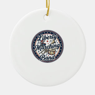 Liberty Marching Band Patriotic Patriotic Marching Ceramic Tree Decoration