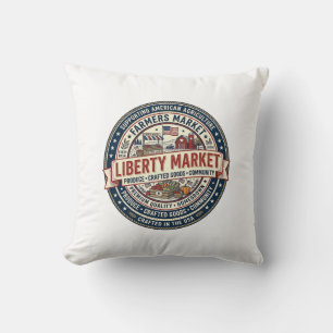 Liberty Market Patriotic Patriotic Farmers Market Cushion