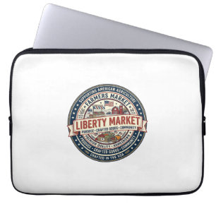 Liberty Market Patriotic Patriotic Farmers Market  Laptop Sleeve