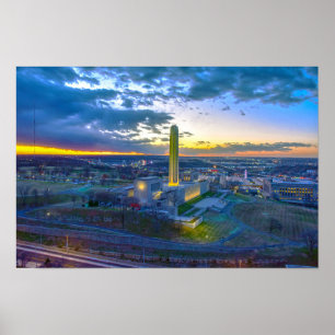 Liberty Memorial at Sunset, Kansas City, Missouri Poster