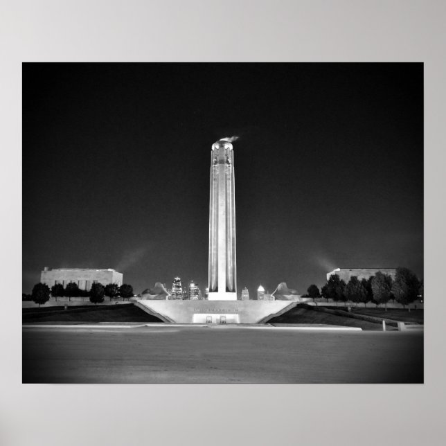 Liberty Memorial, Kansas City, Missouri BW Poster (Front)