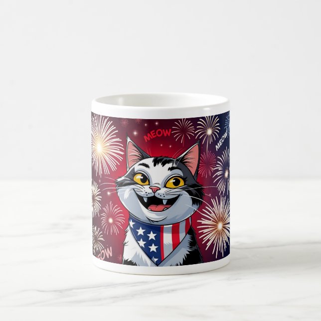 Liberty Meowgnet – Patriotic Cat Mug (Center)