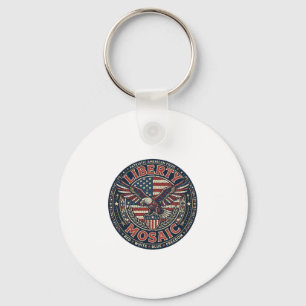 Liberty Mosaic Patriotic Patriotic Mosaic Vintage Key Ring
