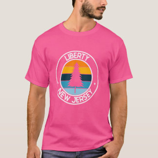 Liberty New Jersey NJ USA City Pride Retro Sunset T-Shirt
