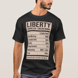 Liberty Nutrition Facts Name Nickname Alias Title  T-Shirt