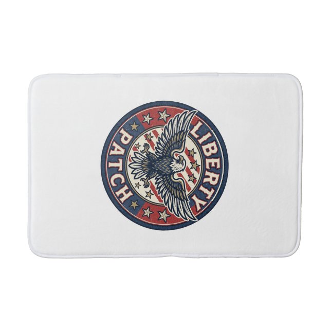 Liberty Patch Patriotic Patriotic Patch Embroidery Bath Mat (Front)