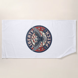 Liberty Patch Patriotic Patriotic Patch Embroidery Beach Towel