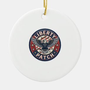 Liberty Patch Patriotic Patriotic Patch Embroidery Ceramic Tree Decoration