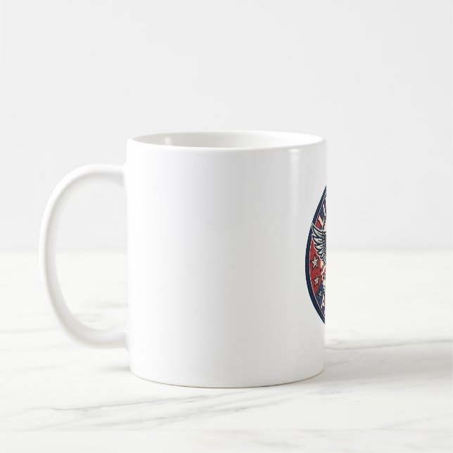 Liberty Patch Patriotic Patriotic Patch Embroidery Coffee Mug (Left)
