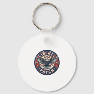 Liberty Patch Patriotic Patriotic Patch Embroidery Key Ring
