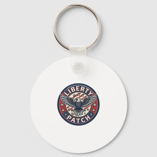 Liberty Patch Patriotic Patriotic Patch Embroidery Key Ring (Front)