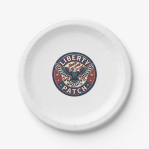 Liberty Patch Patriotic Patriotic Patch Embroidery Paper Plate