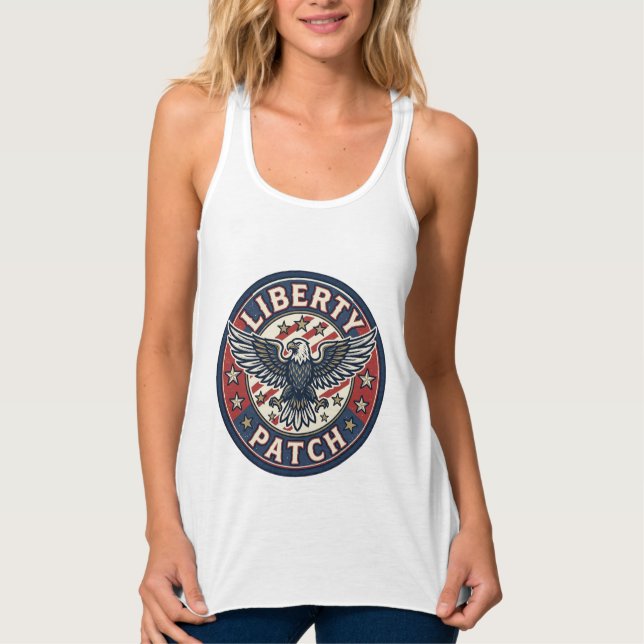 Liberty Patch Patriotic Patriotic Patch Embroidery Singlet (Front)
