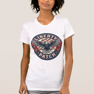 Liberty Patch Patriotic Patriotic Patch Embroidery T-Shirt