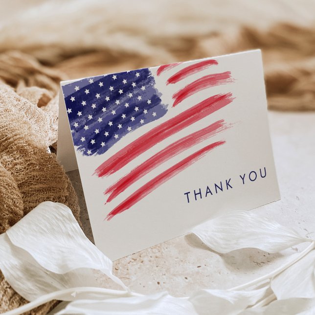LIBERTY Police Military Retirement Party Thank You Card (Creator Uploaded)