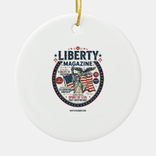 Liberty Popsicle Patriotic Patriotic Ice Cream Pop Ceramic Tree Decoration