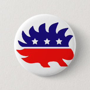 Liberty porcupine 6 cm round badge