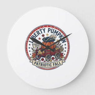 Liberty Pumpkin Patriotic Patriotic Pumpkin Fall A Large Clock