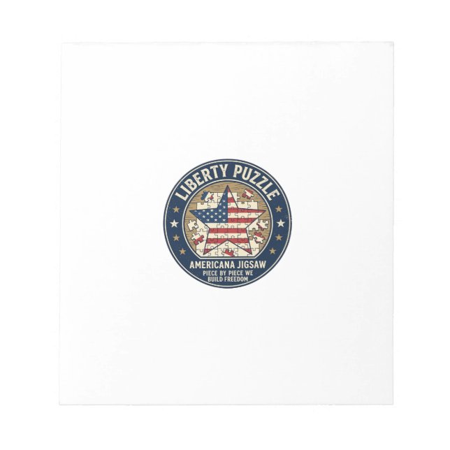 Liberty Puzzle Patriotic Patriotic Puzzle Jigsaw V Notepad (Front)