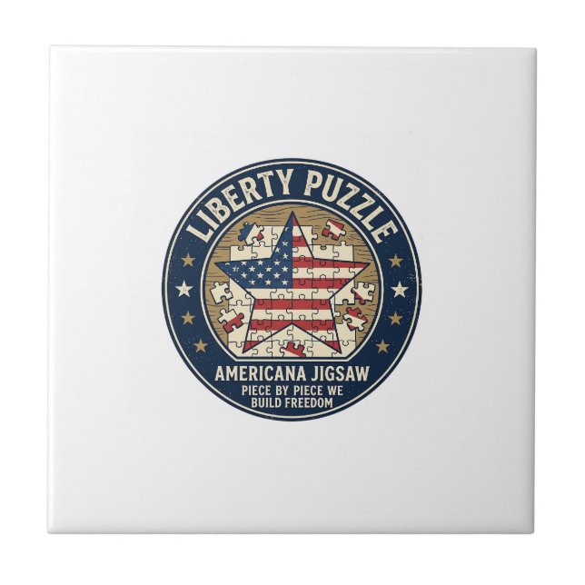 Liberty Puzzle Patriotic Patriotic Puzzle Jigsaw V Tile (Front)