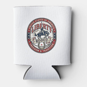 Liberty Rodeo Patriotic Patriotic Rodeo Western US Can Cooler