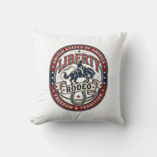 Liberty Rodeo Patriotic Patriotic Rodeo Western US Cushion
