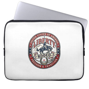 Liberty Rodeo Patriotic Patriotic Rodeo Western US Laptop Sleeve
