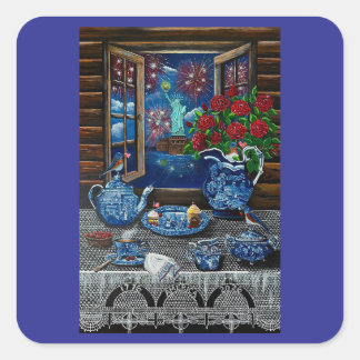 Liberty’s Tea Time Delight! Square Sticker