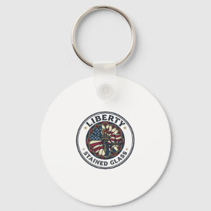 Liberty Stained Glass Patriotic Patriotic Stained Key Ring